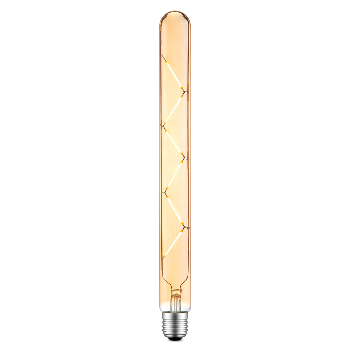 Edison Vintage LED filament lichtbron Tube - Amber - Spiraal - Retro LED lamp - 3/3/30cm - geschikt voor E27 fitting - Dimbaar - 5W 500lm 2700K - warm wit licht